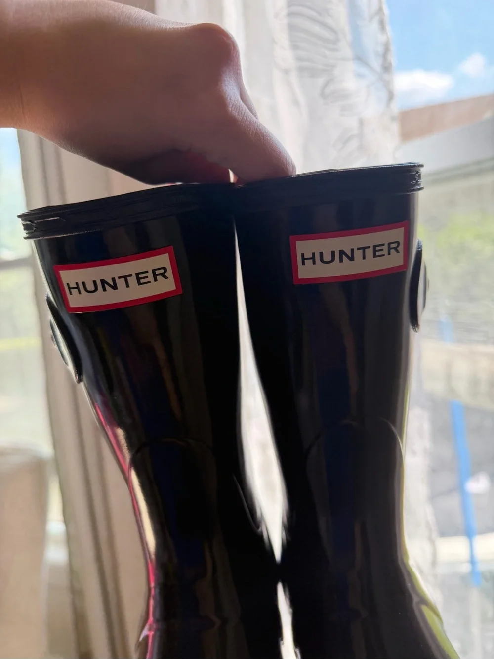 Hunter Women's Black Gloss Short Rain Boots